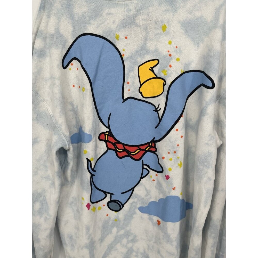 Disney Parks Dumbo Tie Dye Front Back Graphic Sweatshirt Adult Unisex L Blue - Picture 5 of 5